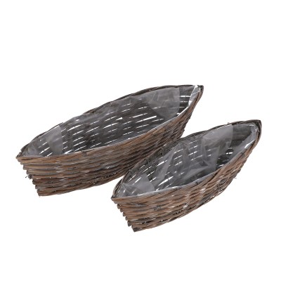 Pflanzschiffchen aus Rattan dunkel 46cm oder 55cm
